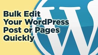 Bulk Edit Your WordPress Post or Pages quickly