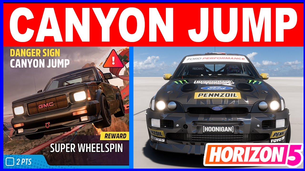 Forza Horizon 5 CANYON JUMP Danger Sign - Car Restriction 1990s