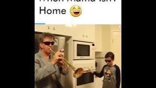 When mama isn't home | Oven kid | Father and son playing music in kitchen | Viral video