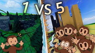 1 Pro VS 5 Noobs In Theme Park Tycoon 2