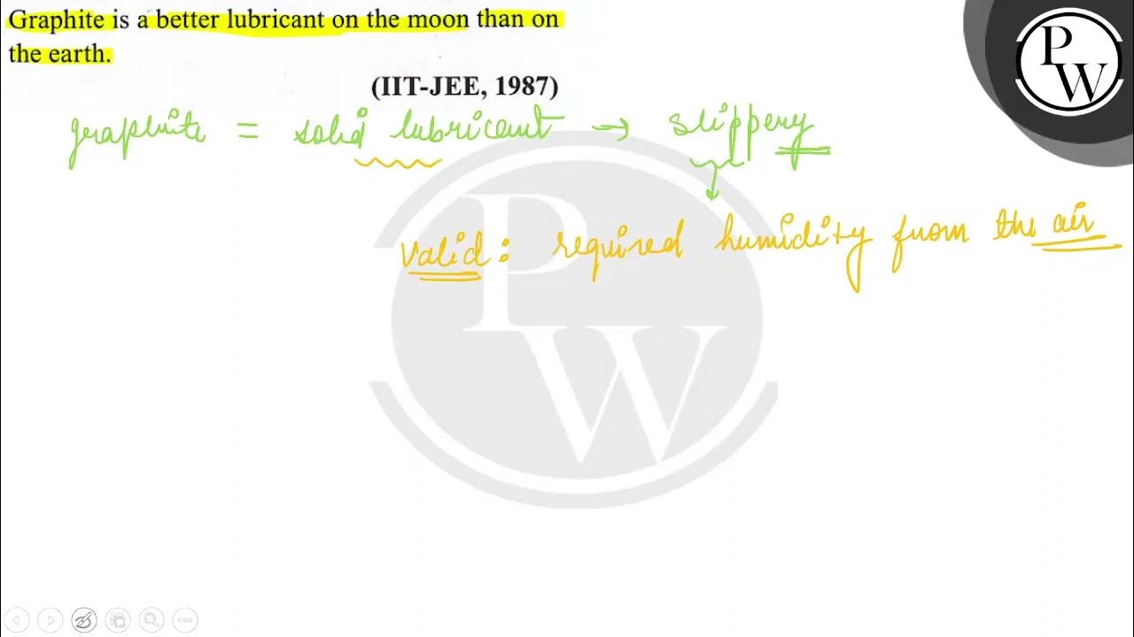 Graphite is a better lubricant on the moon than on the earth. YouTube