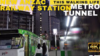 ⁴ᴷ Walking Melbourne | NEW Anzac Railway Station Metro Tunnel Behind the Scenes 2023 #trains