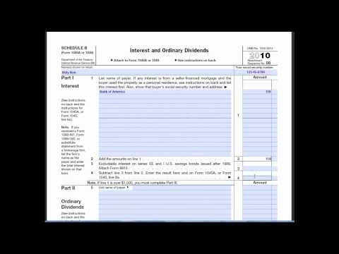 Schedule B Form 1040 Youtube