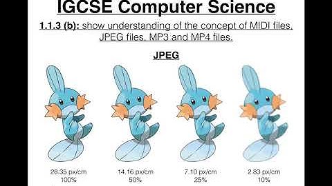 12 IGCSE Computer Science Tutorial  1 1 3 b – MIDI, JPEG, MP3 and MP4 Files
