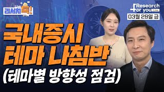 [리서치톡] 국내증시 테마 나침반 (테마별 방향성 점검)