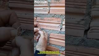 건축 조적 현장의 벽돌 줄눈 핀 고정 및 조적용 수평실 정밀 정렬 공정 #construction #masonry #bricklaying #building #craftsman