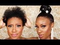 HOW TO: Top Knot Bun on Short Natural Hair | Wedding Hairstyle for Black Women