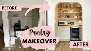 DIY Pantry Makeover Video  Turn a Laundry Room into Dream WalkIn Butler's Pantry in Kitchen