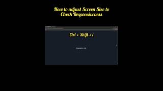 how to adjust Screen Size to Check Responsiveness #coding #css #html Profile