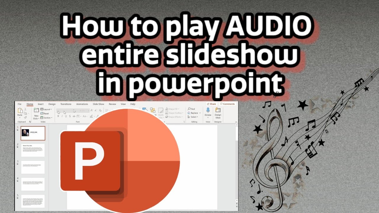 powerpoint play audio throughout presentation
