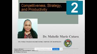 Operations Management: Competitiveness, Strategy and Productivity