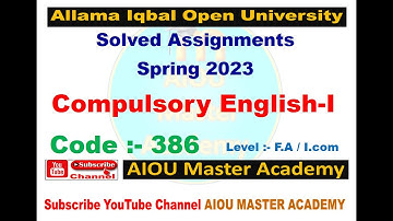 AIOU Code 386 Solved Assignment 1. 2.3.4 of SPRING 2023 || Compulsory English-I