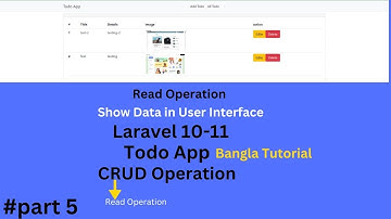 Laravel 10 Todo App CRUD operation | #5 Read Operation | Frontend | PHP| Starlink |Bangla Tutorial