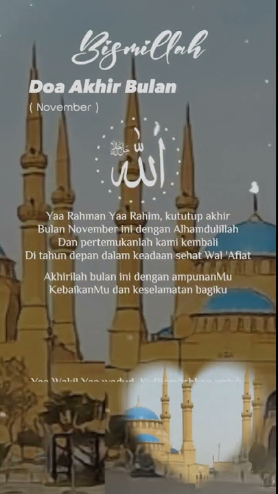 Bismillah doa akhir bulan November