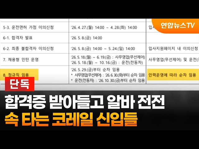 [단독] 합격증 받아들고 알바 전전…속 타는 코레일 신입들 / 연합뉴스TV (YonhapnewsTV)