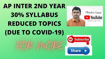 topics deleted in inter 2nd year||AP INTER 2ND YEAR DELETED TOPICS