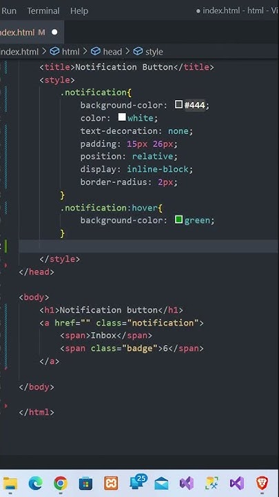 How To Create a Notification Button in html css #html #css # ...