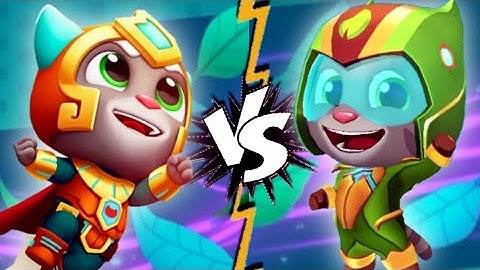 Talking Tom Hero Dash Event Force of Nature CHARACTERS Planet Power Tom vs Gold Flash Tom GAMEPLAY