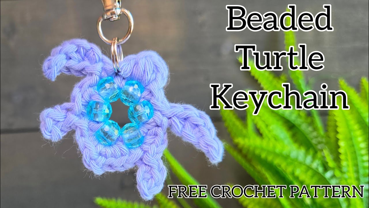 Beaded Sea Turtle Keychain : FREE CROCHET PATTERN : Fidget Turtle - YouTube