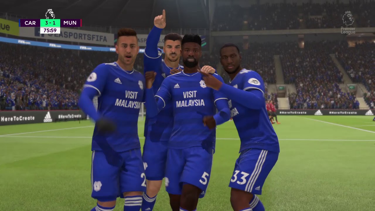 Cardiff 3-1 Manchester Utd - 3-1 GOAL: Bruno Ecuélé Manga