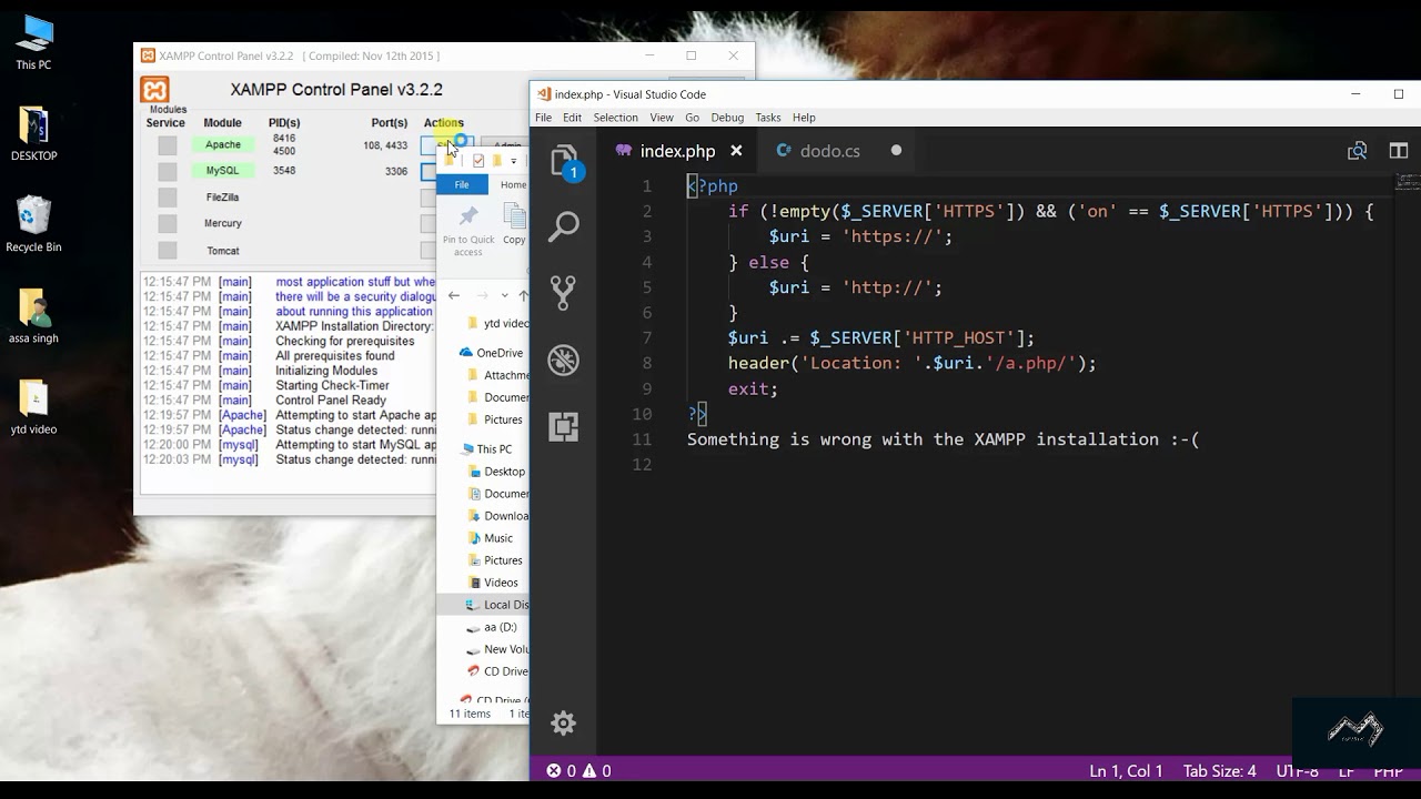 How to install and run php file using XAMPP - YouTube