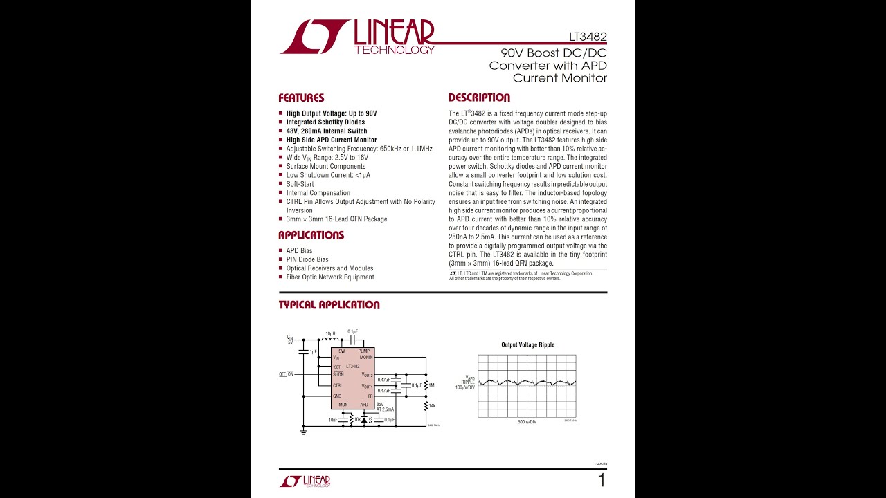 LT3482EUD#PBF DataSheet Analog Devices, Inc. - IC-Component.com - YouTube