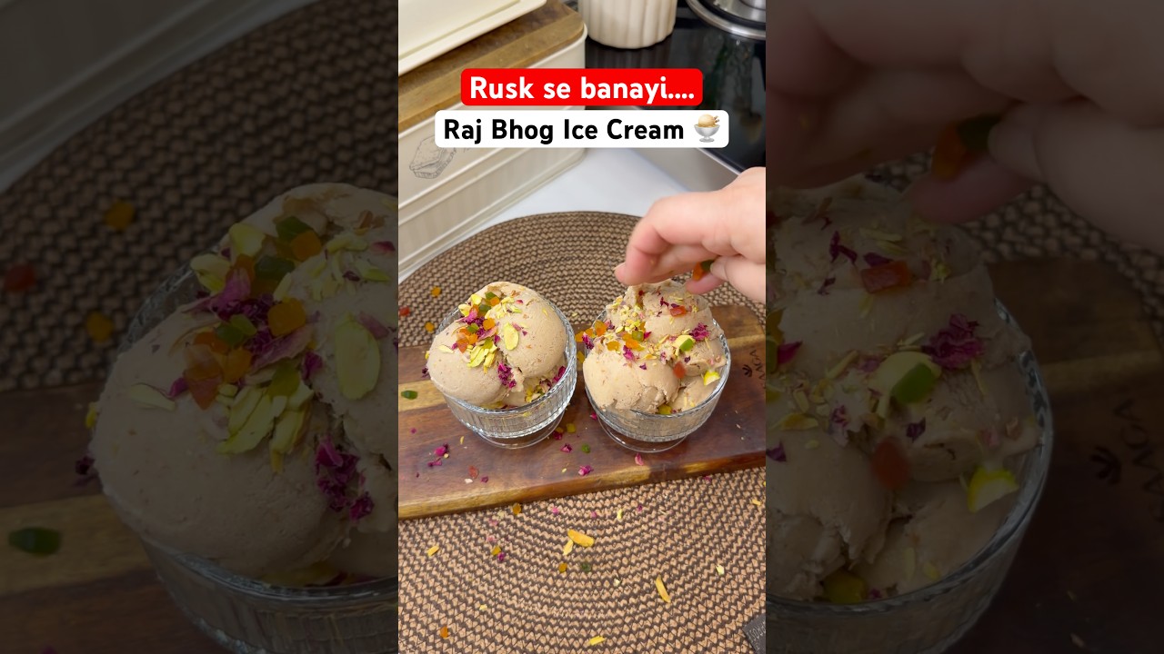Rusk Se Raj Bhog Ice Cream Ban Gayi 😱#rajbhog #icecream #familydrama #shorts #recipe