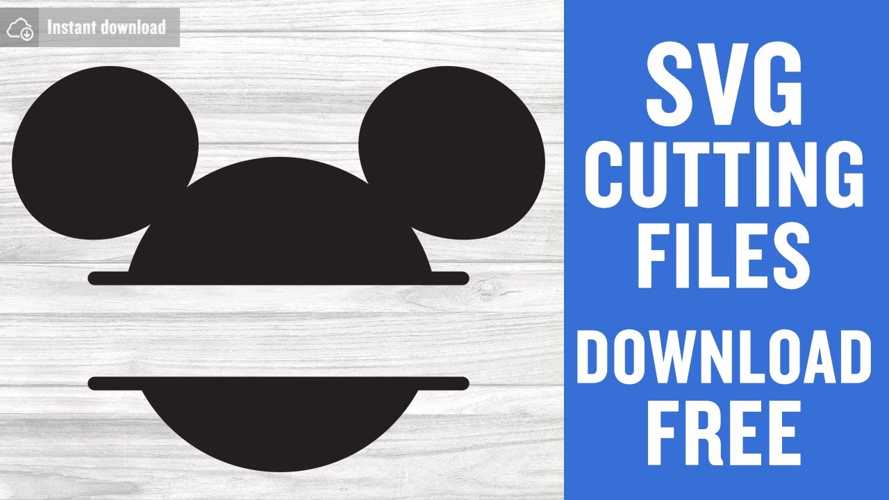 Mickey and Minnie mouse ears split monogram svg cut files