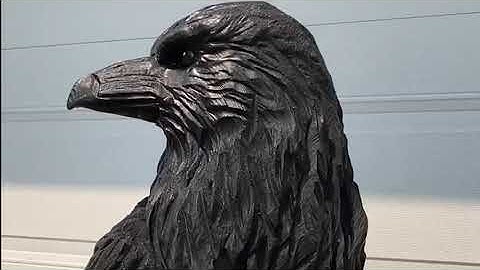Spirit Of the Ravens - Chainsaw Carving - Wood Carving two ravens