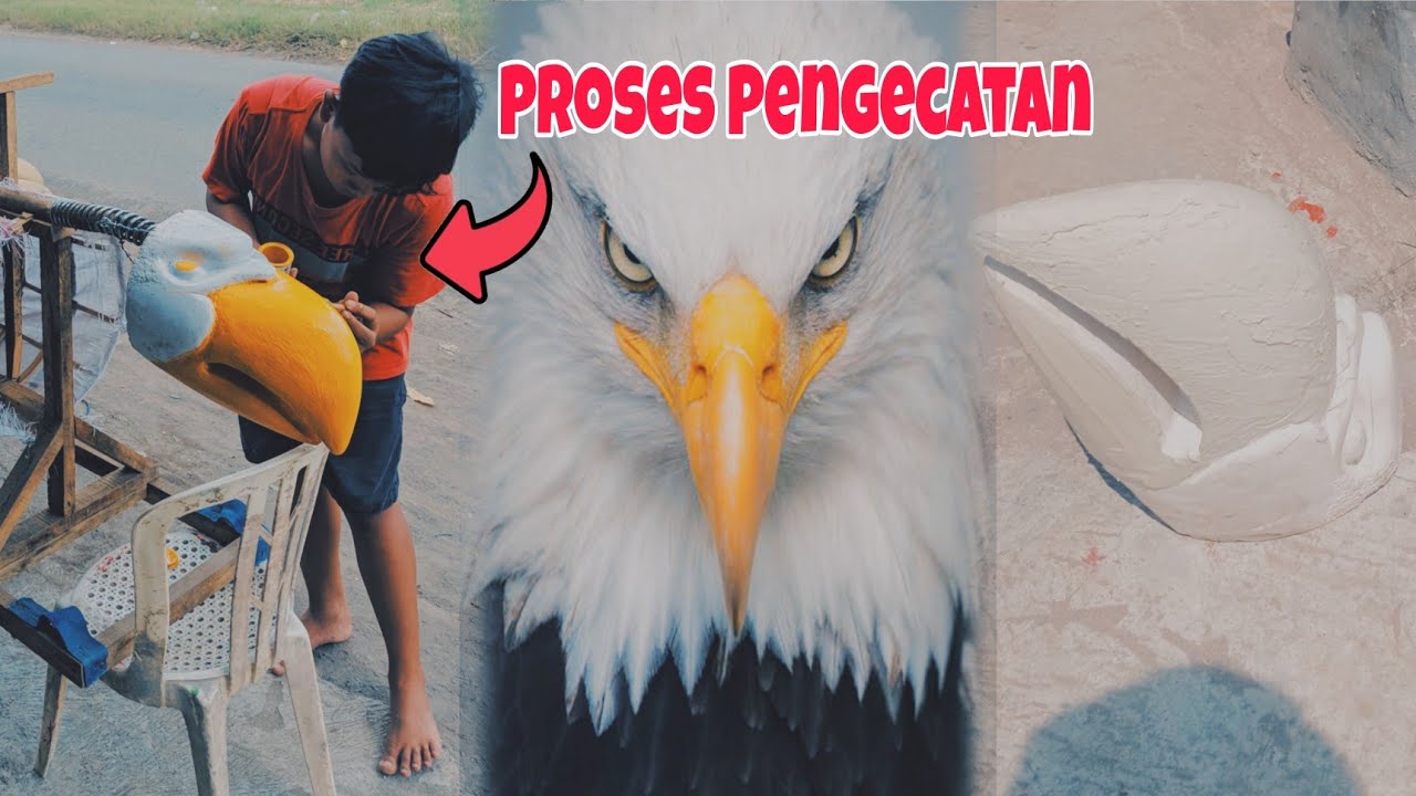 PROSES PENGECATAN KEPALA GOTONGAN RAJAWALI
