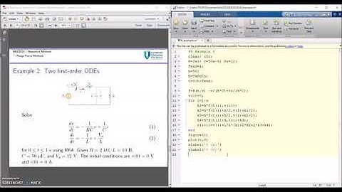 Matlab Runge Kutta 4th order
