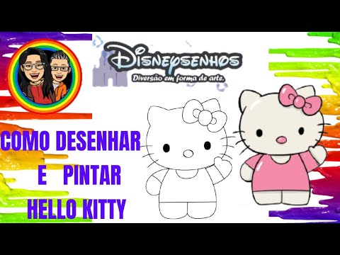 Video de Pintar Colorindo Desenho da Hello Kitty