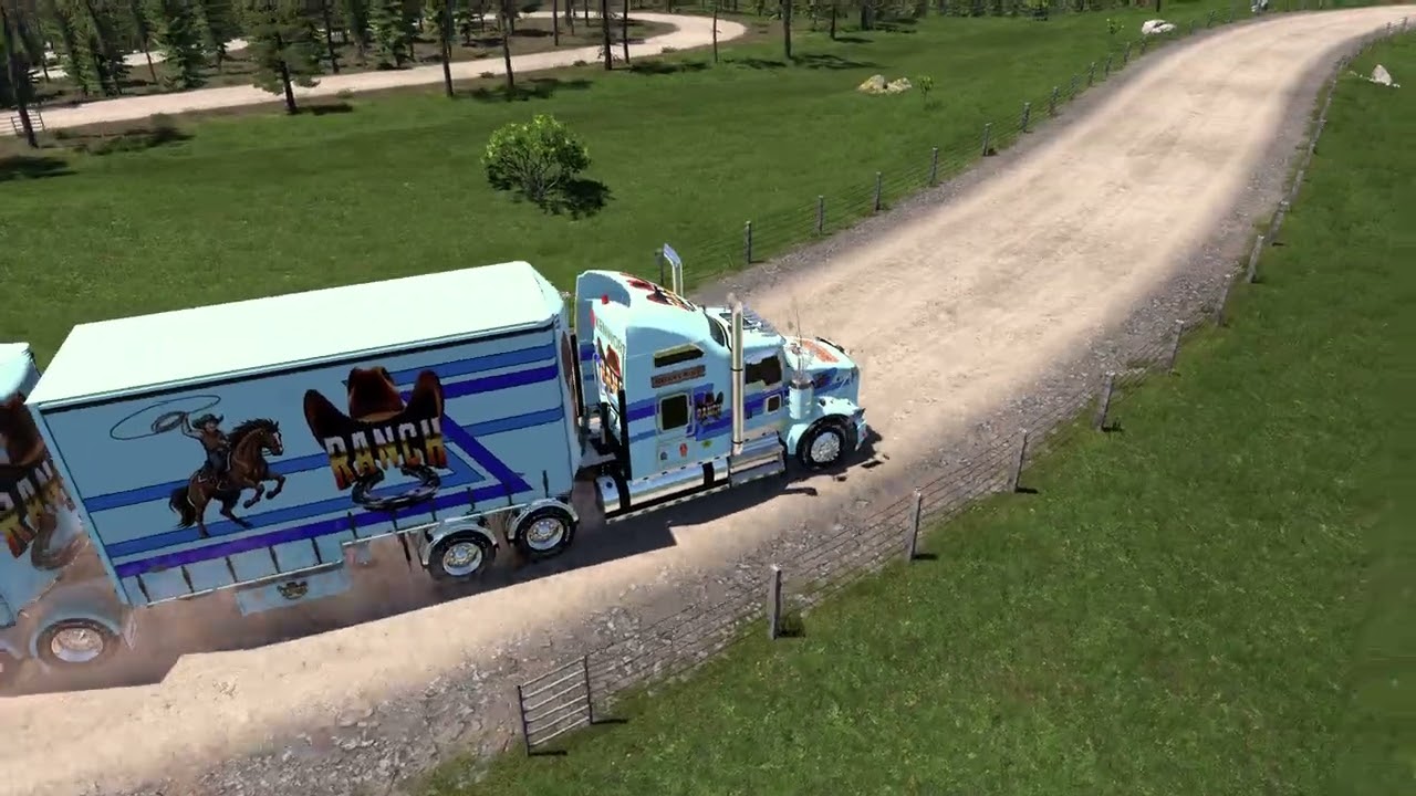 American Truck Simulator 4K - ATS - Kenworth T800 Tuning - Freighter T-Liner Trailer