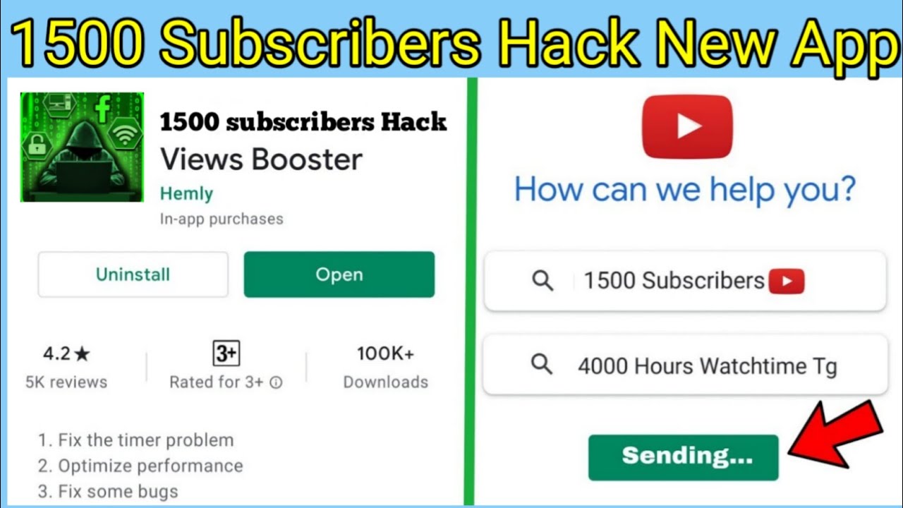 1500 Subscribers Hack 👹 New App subscriber kaise badhaye subscribe