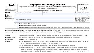 IRS Form W4 walkthrough (Employee's Withholding Certificate)