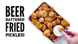 The BEST FRIED PICKLES ever! Beer Battered Bites of HEAVEN!