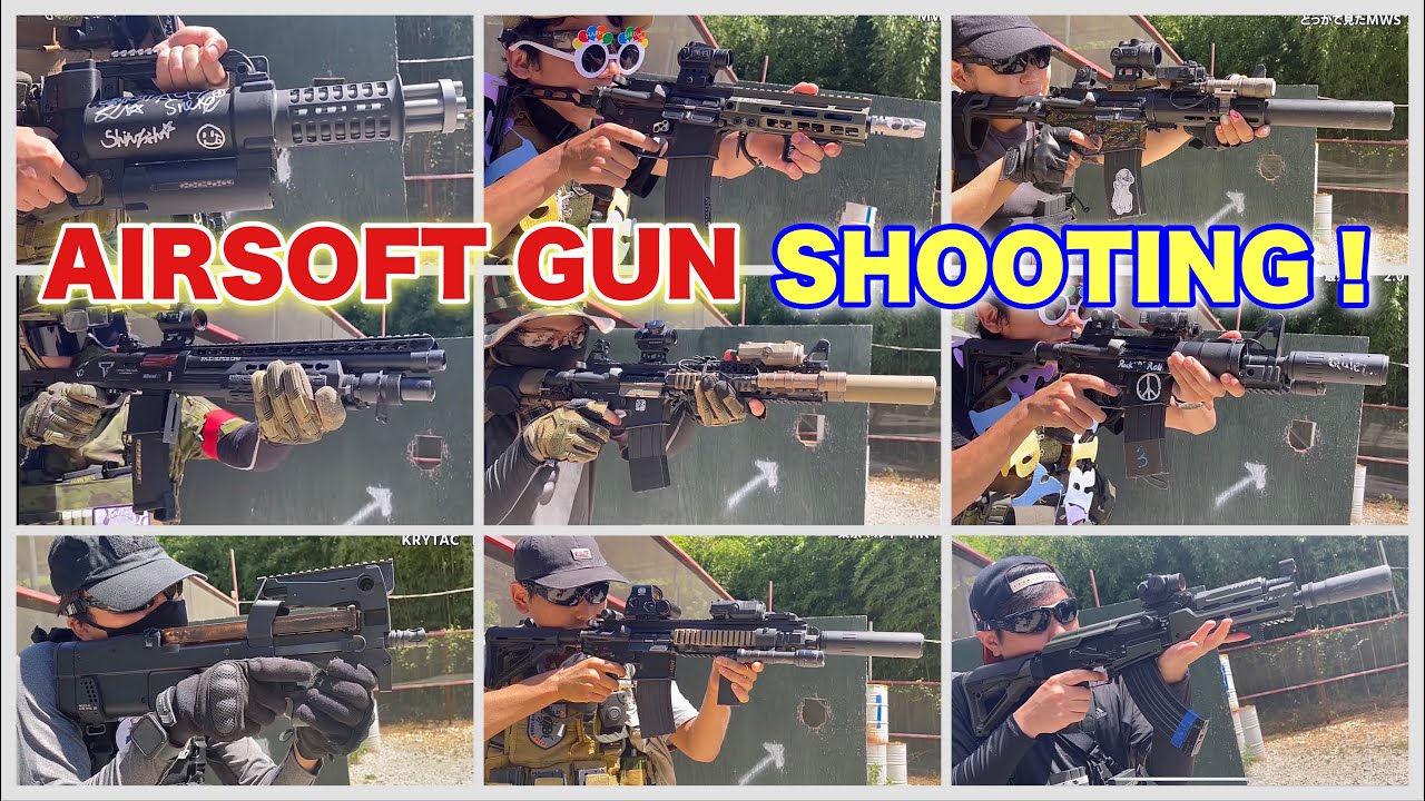 【色んなエアガン射撃！】ガスブロ！電磁弁！マイクロガン！all airsoft gun shooting 