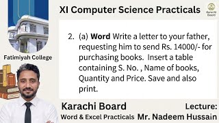 Practical 2(a) | Computer Science Practicals Karachi board | Word | Biek #biek #karachiboard