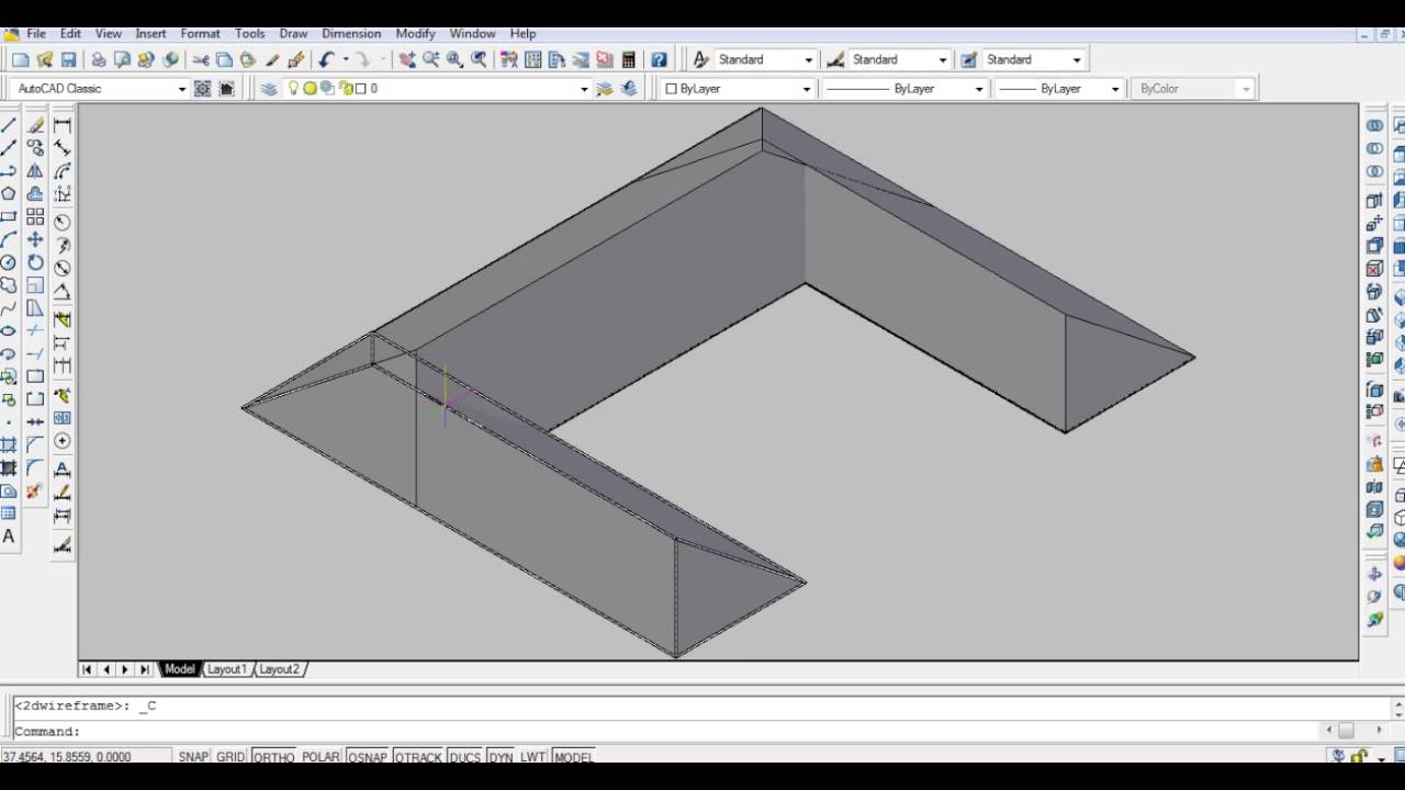 Cara Membuat Atap 3d Menggunakan Autocad YouTube