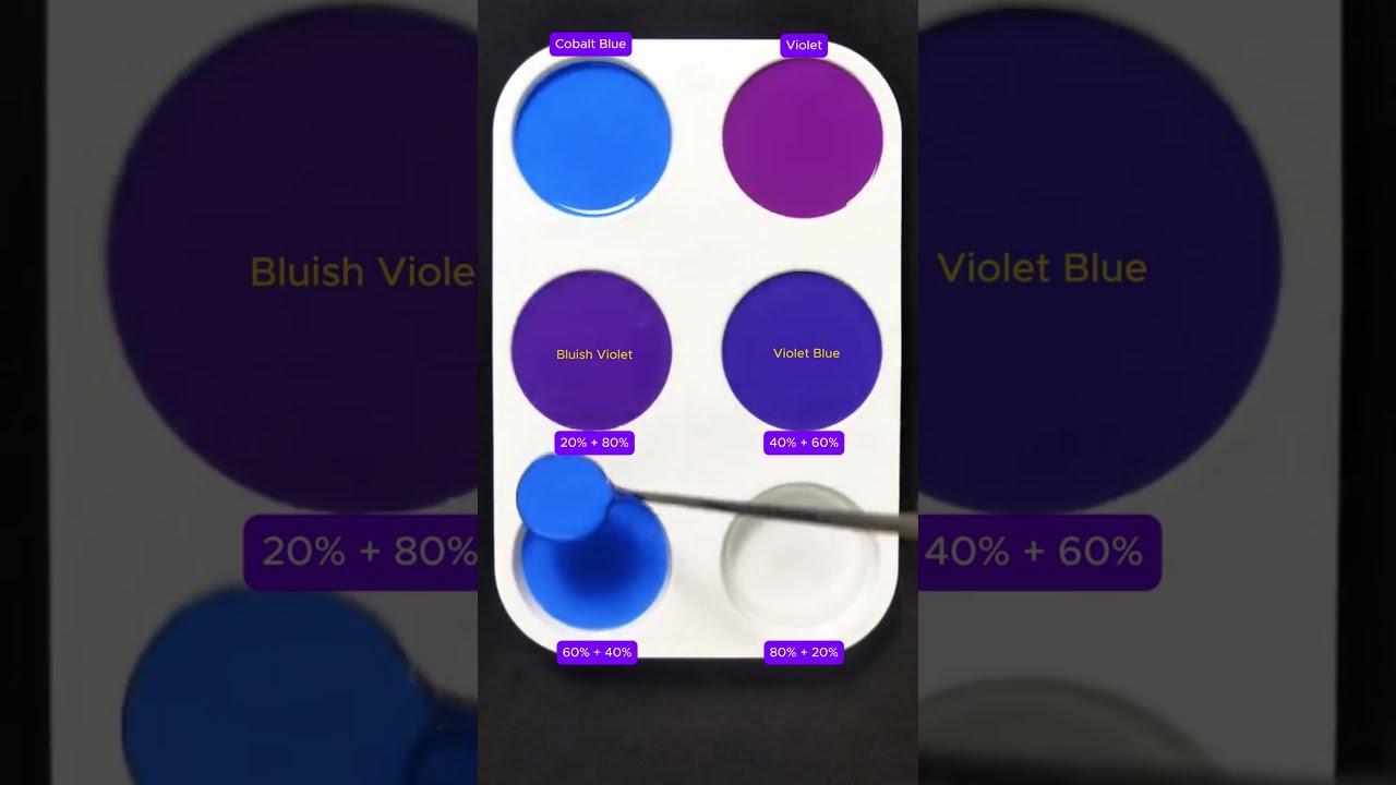 Create 4 Colors From 2 Cobalt Blue Violet Asmr Mix Oddlysatisfying Mixing