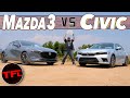 Mazda3 vs. Honda Civic Showdown: One Of These Is The Most Fun Small Car You Can Buy Under $30K!