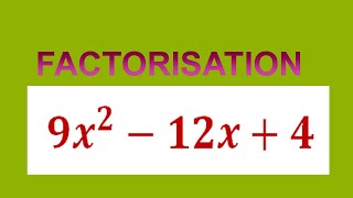 Factorize 〖9x〗^2-12x+4