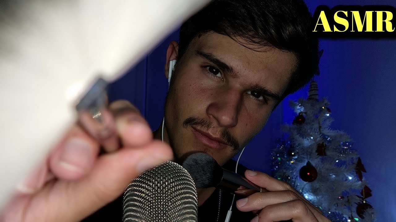 ASMR: SONS DE BOCA COM PINCEL NA TELA 
