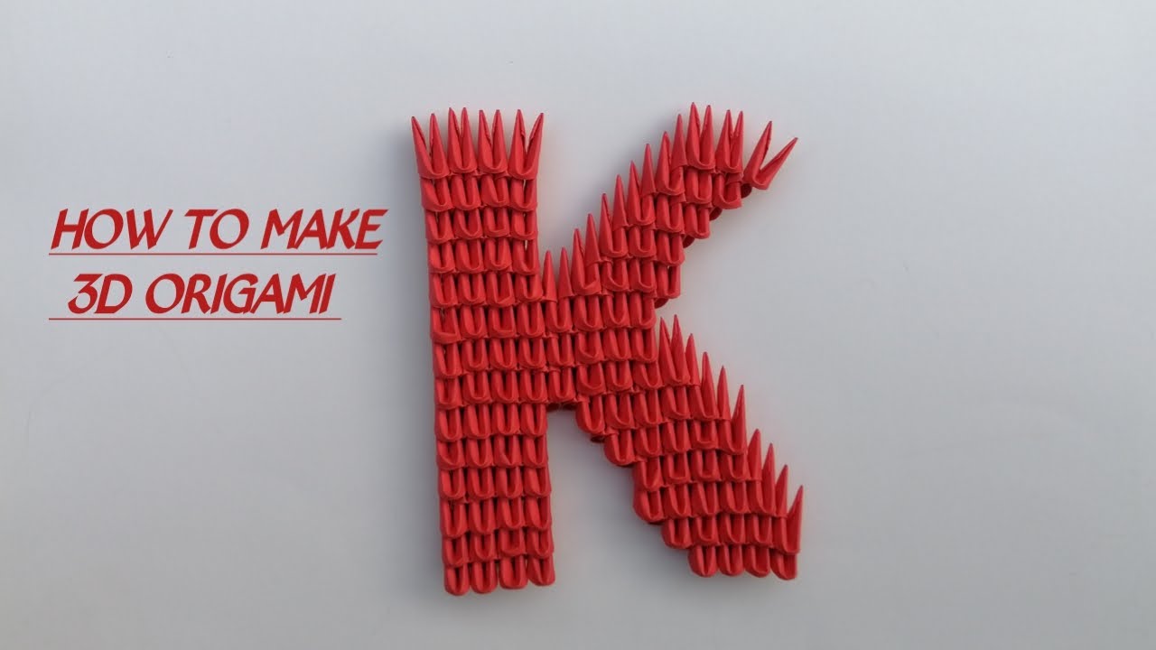 How to make 3d origami alphabet Letter K | DIY letter, paper alphabet K