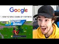 Using GOOGLE to help me win a game of Fortnite... (IT WORKED)
