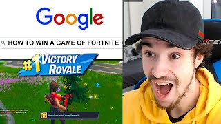 Using GOOGLE to help me win a game of Fortnite... (IT WORKED)