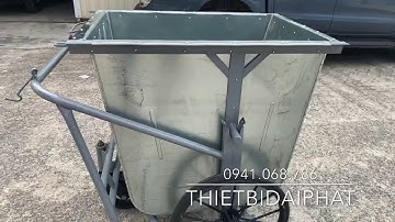 Xe Gom Rác Thải Bằng Tôn Dung Tích 500 Lít - Thiết Bị Đại Phát