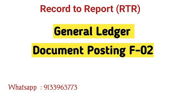 General Ledger Document Posting F-02 | Record To Report Entry Posting |CHAS