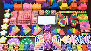 RELAXING WITH COLORFUL VS RAINBOW SLIME ! Mixing MAKEUP, CLAY & Glitter into GLOSSY Slime !!!