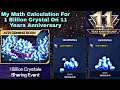 My Math Calculation For 1 Billion Crystal On 11 Years Anniversary - Marvel Future Fight